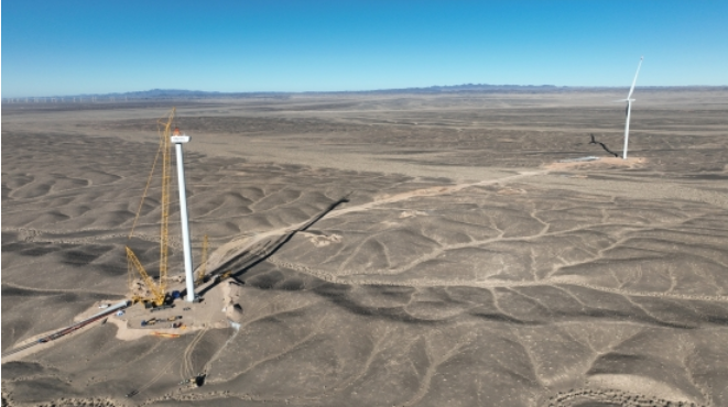 甘肃酒泉锐鸿肃北县马鬃山饮马峡D区20万千瓦风电场项目全容量