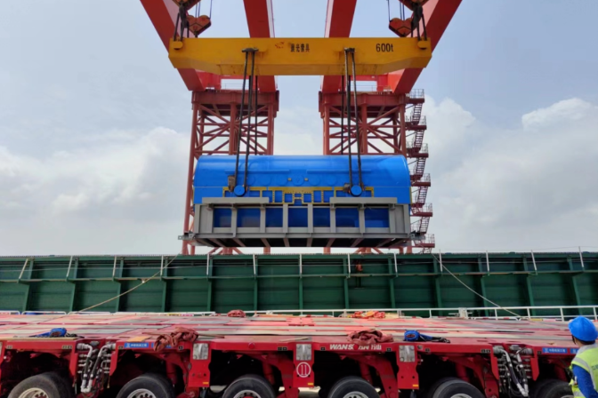 515吨定子成功卸运！中核机械工程助力徐大堡核电建设