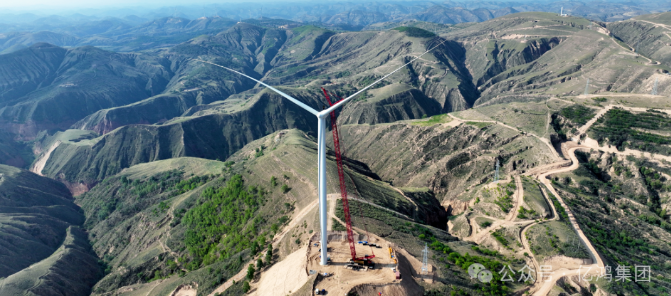 山西靖边县状泽风电场首批风机并网成功