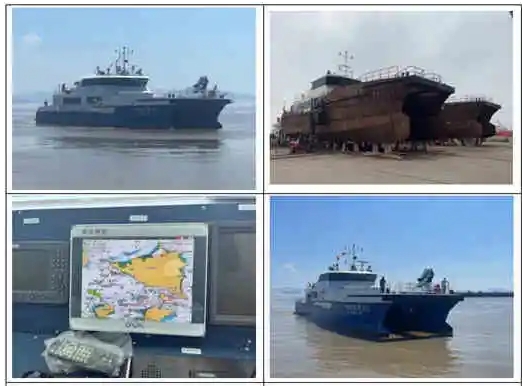 全国首艘 浙江荣畅海工实业建造36米钢铝双体风电运维船试航成