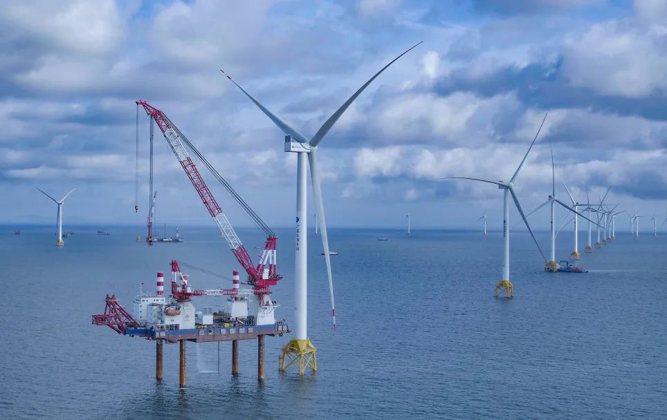 中交三航局承建的广西首个海上风电示范项目A场址标段一项目主体