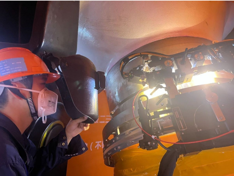 三澳核电项目2号机组主管道焊接开始