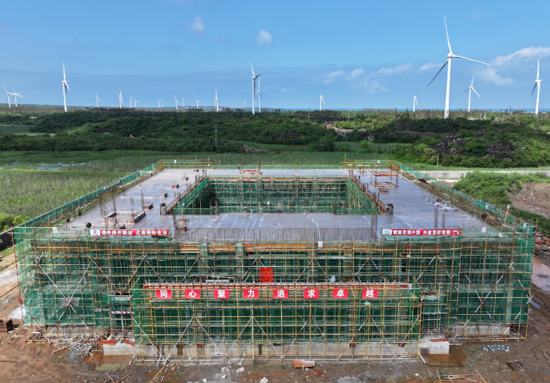 陆上集控中心主楼主体结构封顶！大唐儋州120万千瓦海上风电项