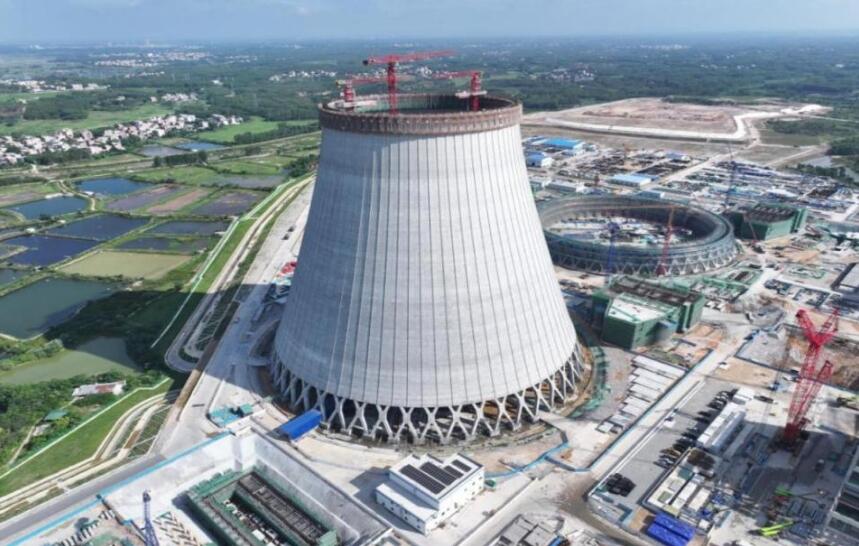 国家电投集团广东廉江核电项目1号机组冷却塔突破百节