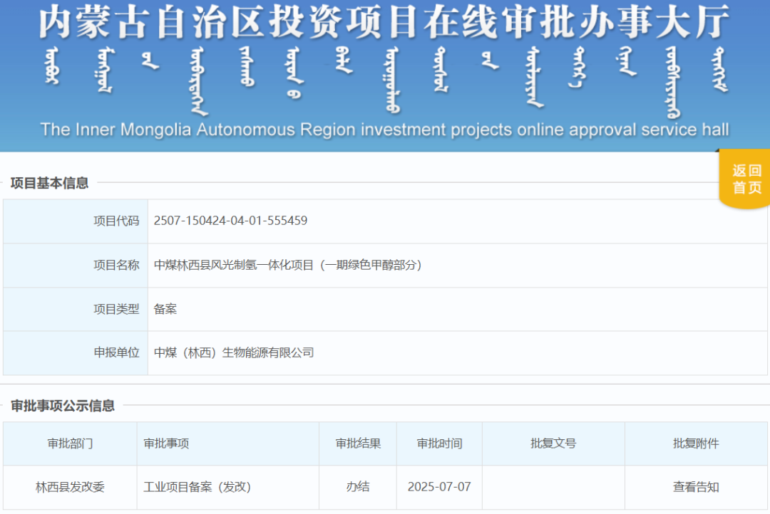 16套1400Nm³/h碱槽、10万吨绿色甲醇！中煤风光制氢