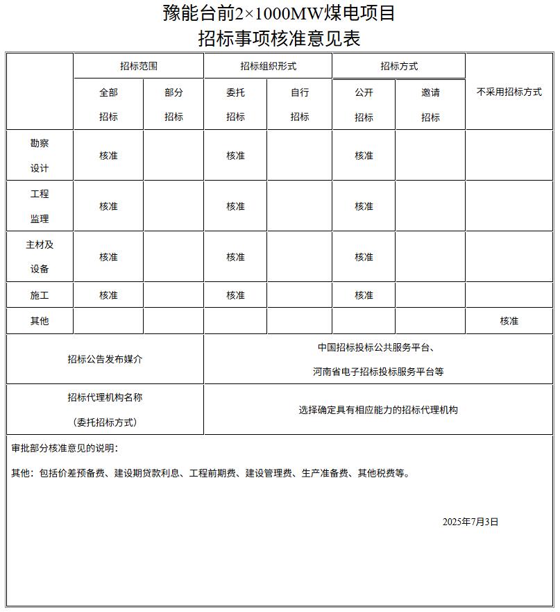 河南豫能台前2x1000MW煤电项目获核准批复！