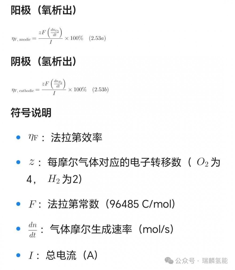 科普 | 水电解槽的法拉第效率