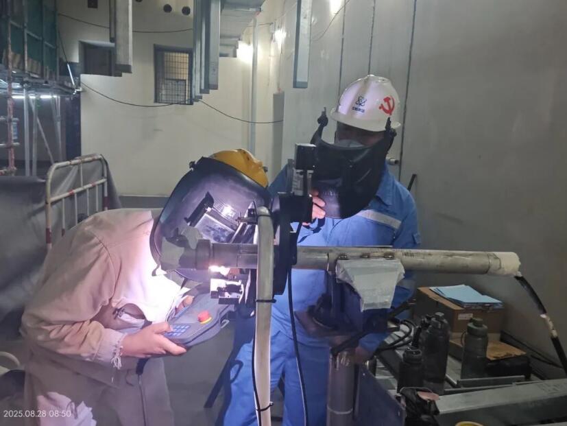 中核五公司海南昌江核电项目部新增一项自动焊应用场景
