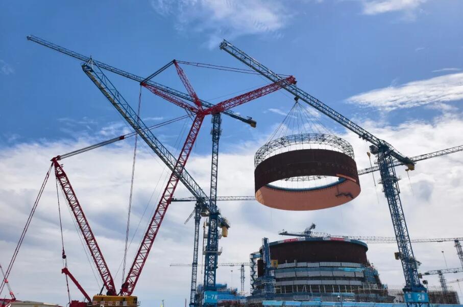 山东石岛湾核电站扩建一期工程1号机组反应堆厂房钢衬里模块六吊