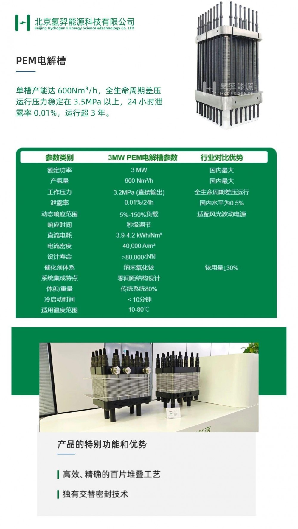 一文了解氢羿能源PEM电解槽产品