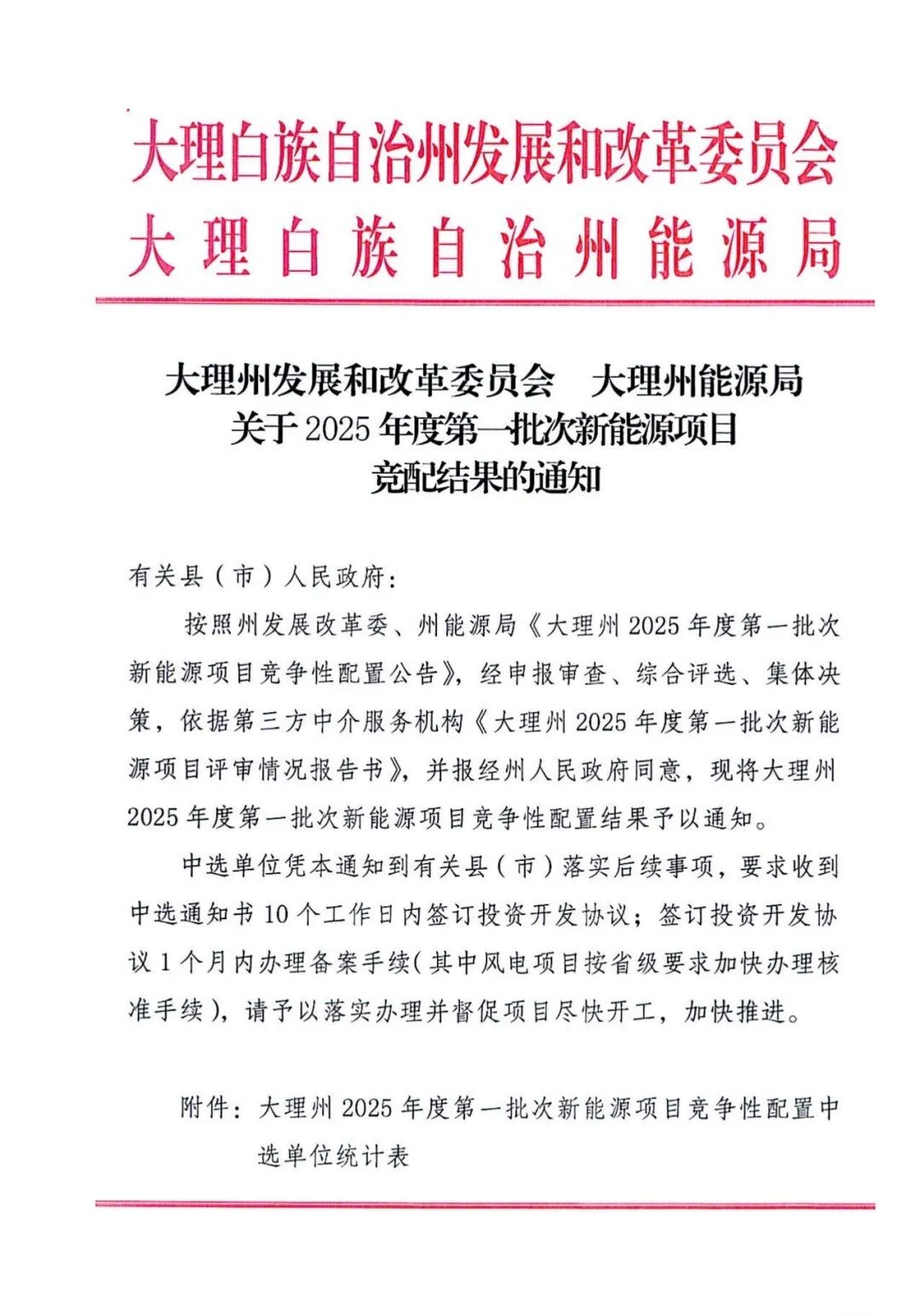 云南大理州1.1GW新能源项目竞配结果公布